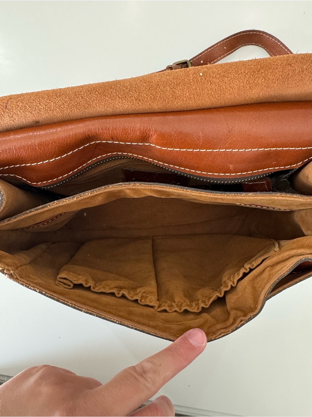 Patricia Nash Cognac Leather Crossbody Saddle Bag - Picture 6 of 12